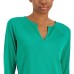  Women’s Split-Neck Pajama Top (Racing Green, Medium)