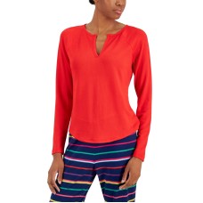 Jenni Women’s Split-Neck Pajama Top (Chili, X-Large)