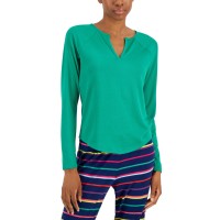 Jenni Women’s Split-Neck Pajama Top (Racing Green, Medium)