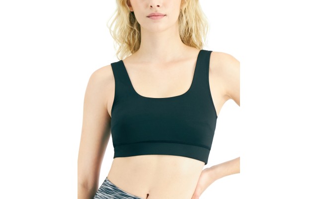  Women’s Square-Neck Bralette, Black, XL