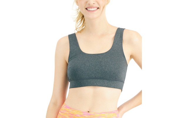  Women’s Square-Neck Bralette, Grey, Large