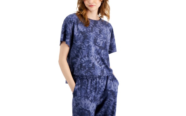  Womens Super Soft Pajama T-Shirt, Blue, XS