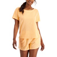Jenni Womens Terry Cloth Crewneck Top, Juice Melon, XS