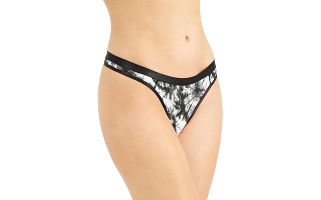  Women’s Tie Dye Thong Panty, Midnight Black, XL