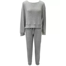 Jenni Women’s Waffle Knit Pajama Set, Grey, X-Small