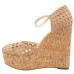  Marshela Ankle-Strap Platform Wedge Sandals, Beige, 9M