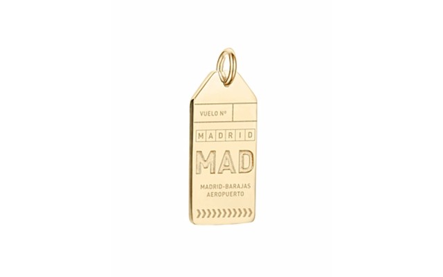  Mad Madrid Mini Luggage Tag Charm, Gold