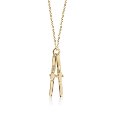 Jet Set Candy Skis Charm, Gold plated 925 silver