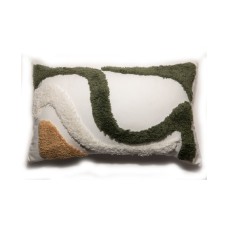 Jill Zarin Abstract Shag Decorative Pillow, 20″ x 12″, Green