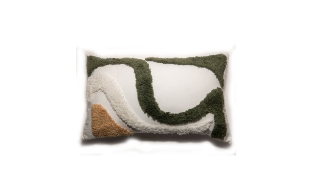  Abstract Shag Decorative Pillow, 20″ x 12″, Green