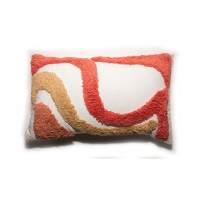 Jill Zarin Abstract Shag Decorative Pillow, 20″ x 12″, Orange