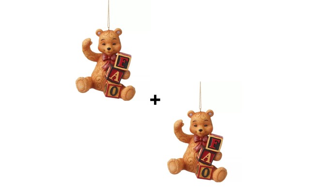 Jim Shore Fao Teddy Bear Ornament, Brown, Set Of 2