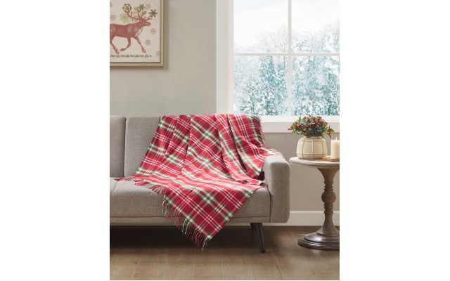 Holiday Plaid Throw, 50 X 60
