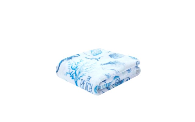  Plush The Beach Is My Happy Place Throw, 50″ x 60″