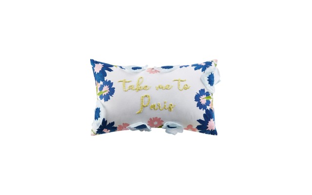  Take Me to Paris Decorative Pillow,14 X 20, Navy