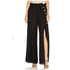 Jonathan Simkhai Women’sHigh Waisted Wide Leg Pant, Black, Medium