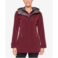 Jones New York Colorblocked Hooded A-line Rai Burgundy Large
