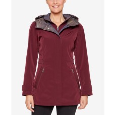 Jones New York Colorblocked Hooded A-line Rai Burgundy Large