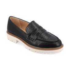 Journee Collection Women’s Kenly Penny Loafers, Black, 7.5M