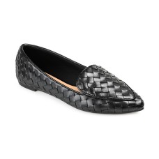 Journee Collection Women’s Misty Woven Loafer, Black, 9.5M