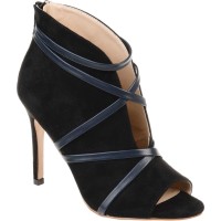 Journee Collection Women’s Samara Peep Toe Booties, Black, 6.5M