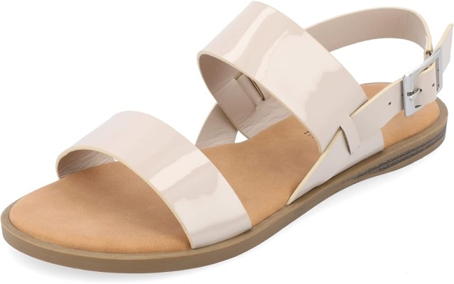 Journee Womens LaVine Multi Strap Flat Sandals, Black, 9.5