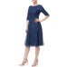  Womens Sophia Embroidered Midi Dress, Blue/10