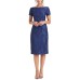 s Womens Embroidered Sheath Dress, Blue/10