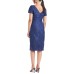 s Womens Embroidered Sheath Dress, Blue/10