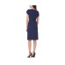 s Women’s Tulip-Sleeve V-Neck Dress, Navy, 12