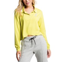 Juicy Couture Cropped Collared Shirt, Taffy Lime, X-Large
