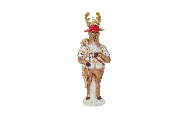  Country Estate Reindeer Games Cupid the Reindeer Glass Ornament, Wine/Gold