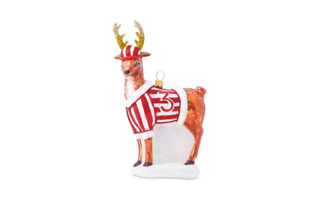  Country Estate Reindeer Games Donner the Reindeer Glass Ornament, Wine