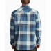  Mens Jean Long Sleeve Plaid Shirt, Small, Blue