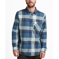 Junk Food Mens Jean Long Sleeve Plaid Shirt, Small, Blue