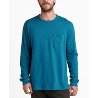 Junk Food Men’s Porter Long Sleeve Boxy Pocket T-Shirt, Navy, Small