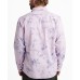  Mens Tie-Dye Point Collar Button-Down Shirt, Lavender Frost, Medium