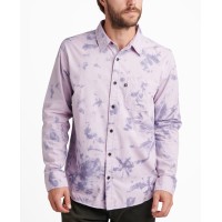 Junk Food Mens Tie-Dye Point Collar Button-Down Shirt, Lavender Frost, Medium