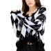 Just Polly Juniors Distressed Argyle Sweater, Black, Medium