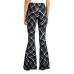Just Polly Juniors’ Printed Flare-Leg Pants, Black/M