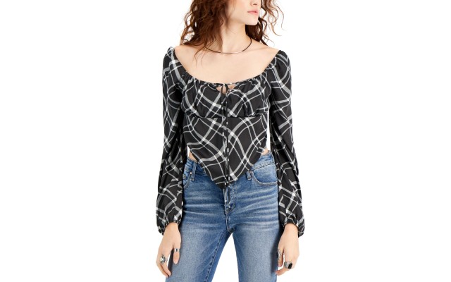 Just Polly Juniors Square Neck Smocked Back Top