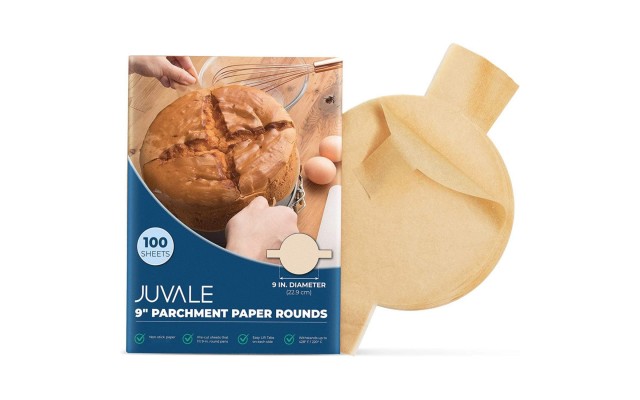  Unbleached Baking Parchment Paper Rounds with Easy Lift Tabs (9 in, 100 Sheets)
