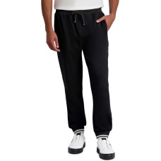 Karl Lagerfeld Paris Mens Contrast Trim Joggers, Black, XL