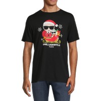 Karl Lagerfeld Paris Men’s Graphic T-Shirt, Black, Small