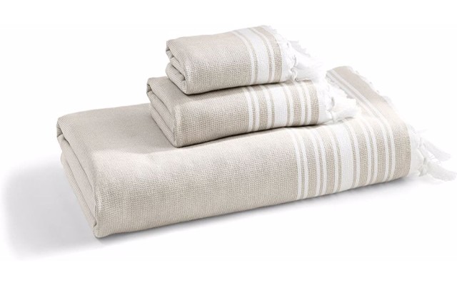 Kassatex Fouta Towels, Almond Brown, Bath Towel (30x55)