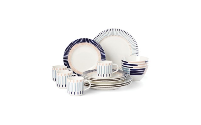  Brook Lane 16-Piece Dinnerware Set, 1 MUG MISSING