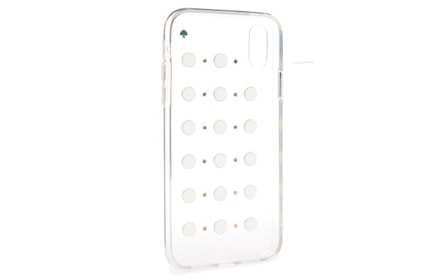  Imitation Pearl Stud iPhone Xs Max Case (Clear, One Size)
