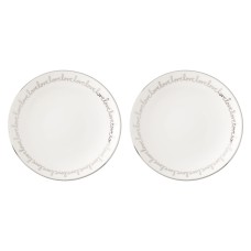 Kate Spade New York Key Court 2-Piece Tidbit Plate Set, White