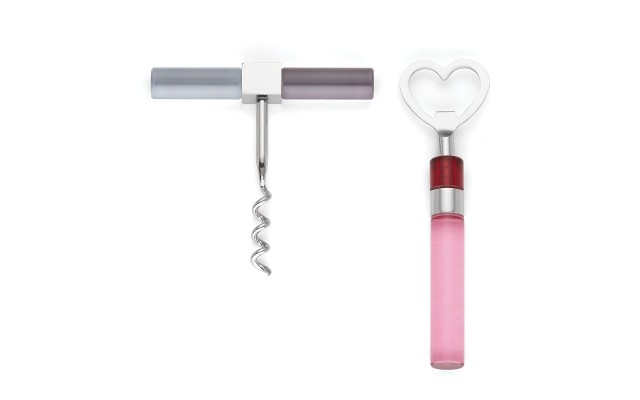  Nolita 2-Piece Bar Tool Set,  Silver/Pink