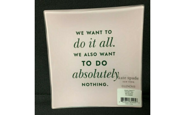  Trinket Tray We Want to Do It All Pink Box and Tags Spade St 6″ NEW